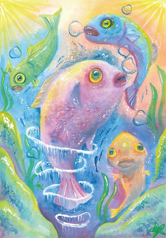 銀賞 大阪市長賞 【朝陽を浴びて】 大阪市立大淀中学校1年 小篠 琴香