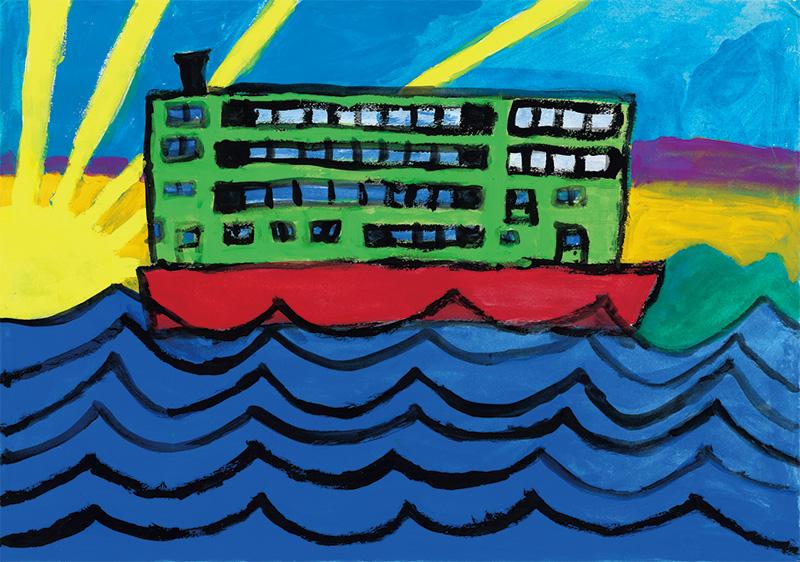 銅賞 近畿海事広報協会会長賞 【海の絵】 大阪市立高津中学校2年 酒井 胤伎