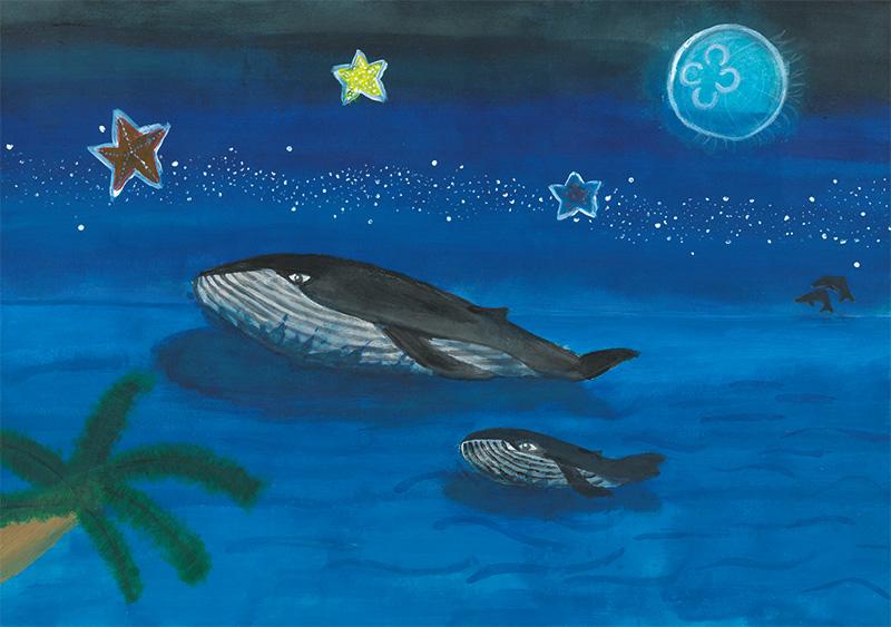 佳作 近畿海事広報協会会長賞 【クジラの見た夜】 竜王町立竜王中学校3年 北村 紗彩
