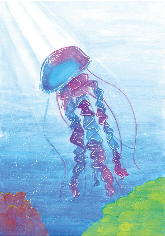 佳作 近畿海事広報協会会長賞 【海月】 熊取町立熊取南中学校3年 関野 朱音