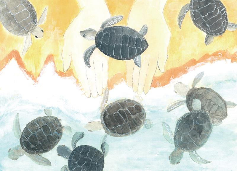 佳作 近畿海事広報協会会長賞 【ボクらを未来へ運ぶ手】 京都市立九条中学校1年 金村 美槻